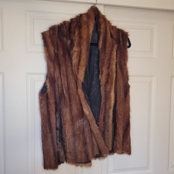 Vintage Jackets & Blazers - SOLD: Vintage Handmade Fur Vest Costume Renaissance Outlander Cottagecore Hunt